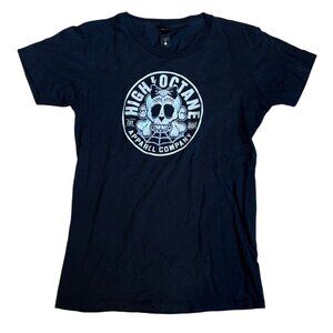 Alternative T-Shirt High Octane Apparel Womens Large Black Cotton Skull Graphic